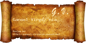 Gansel Virgínia névjegykártya